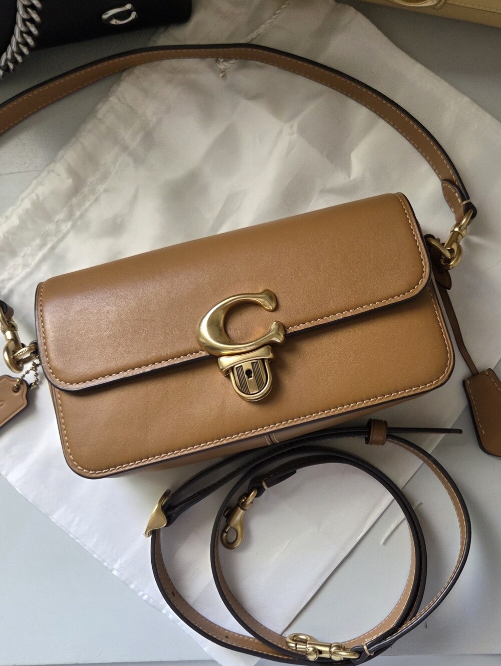 Coach Studio Baguette Bag In Light Camel
